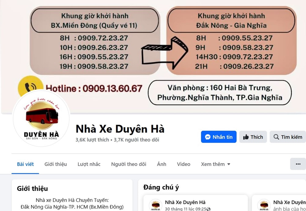 Hỗ trợ khách hàng Nhà xe Duyên Hà