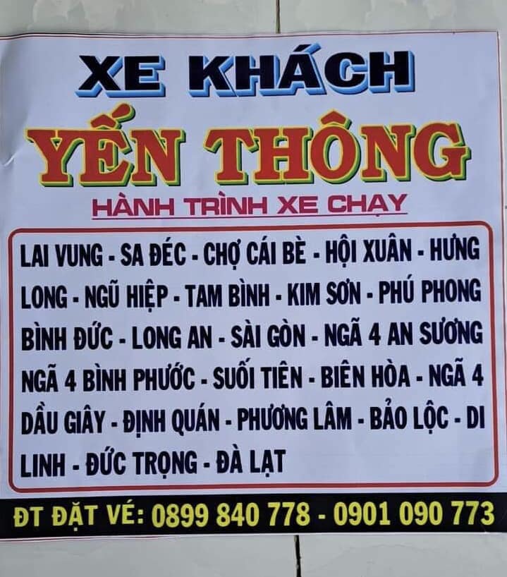 Hỗ trợ khách hàng nhà xe Yến Thông