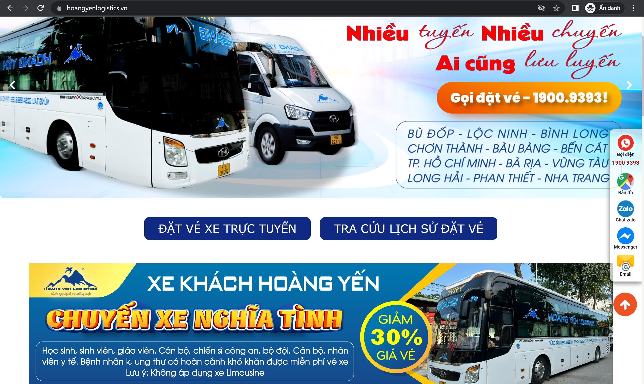 Tiện ích nhà xe Hoàng Yến