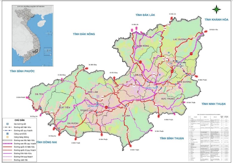 Tuyến đường Đà Lạt - Các tỉnh Lâm Đồng