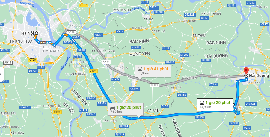 Tuyến đường Hà Nội - Hải Dương