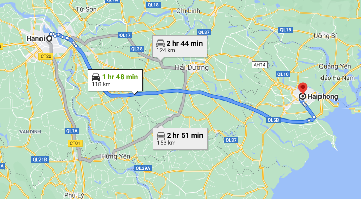 Tuyến đường Hải Phòng - Hà Nội
