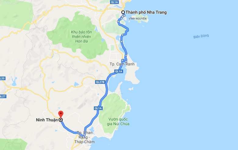 Tuyến đường Nha Trang - Ninh Thuận