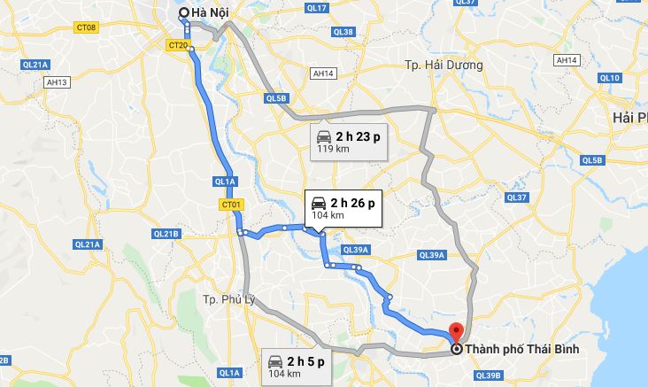 Tuyến đường TP. Thái Bình - Hà Nội