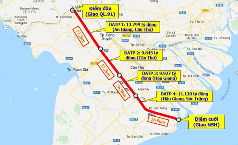 Tuyến đường Vĩnh Long - Sóc Trăng